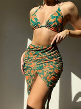High Waist Split Three-piece Swimsuit