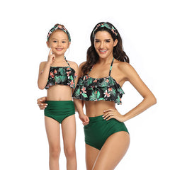 Leopard/Floral 2-Piece Bikini Suit Swimsuit
