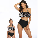 Leopard/Floral 2-Piece Bikini Suit Swimsuit