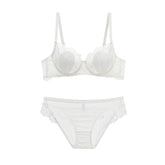 Breathable Lace Thin Bra Briefs Lingerie Set