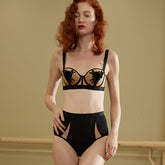 Push-Up-Bralette-Set mit Halbschalen und Stickerei