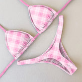 Bikini de tirantes con cuadros rombos