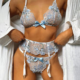Embroider Sheer Lace Lingerie Set