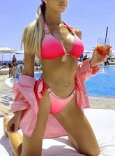 Cystal Diamond Gradient Printed Swimsuit