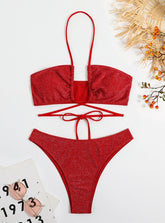 Roter Schwimmbikini