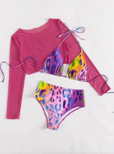 Three-piece High Waist Split Bikini