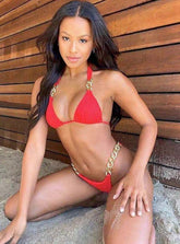 Women's Swimming Suit Low Waist Floral Scoop Neck