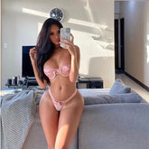 Conjunto de lencería de satén y gasa