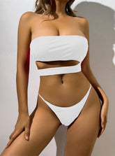 Split Strapless Two Piece Bikini