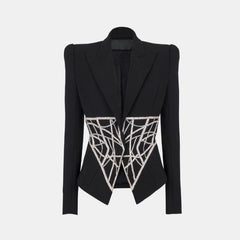 MARYL Black BLACER with CRYSTAL Waist