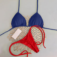 Solid Color Two-piece Bikini Swimsuit