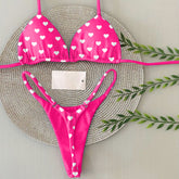 Love Polka Dot Print Two-piece Bikini