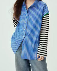 Camisa con mangas de suéter - Azul