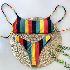 mehrfarbiger Sling-Bikini
