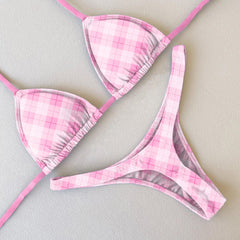 Bikini de tirantes con cuadros rombos