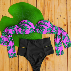 Neuer Hit-Farb-Split-Riemchen-Bikini