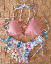 bikini estampado con tirantes divididos