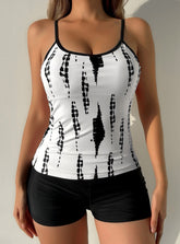 Bikini dividido con tirantes estampados