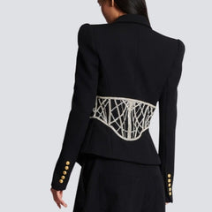 MARYL Black BLACER with CRYSTAL Waist