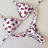 Zweiteiliger Sling-Bikini mit Schmetterlings-Print
