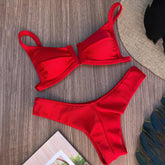 Traje de baño camisola de color liso