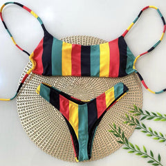 mehrfarbiger Sling-Bikini