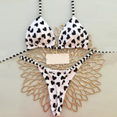 Zweiteiliger Badeanzug mit Herz-Print und Sling-Design