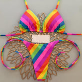 Regenbogen-Trägerbikini