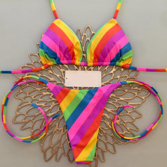 rainbow strap bikini