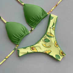 Avocado Print Bikini Set