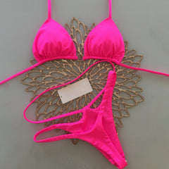 solid color suspender bikini