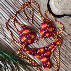 retro resort style suspender bikini