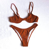 einfarbiger Push-Up-Bikini