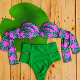 Neuer Hit-Farb-Split-Riemchen-Bikini