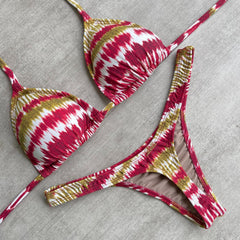 Resort style tie-dye suspender bikini