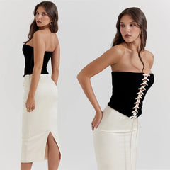 MESTY MIDI SKIRT and LACE UP CORSET SET