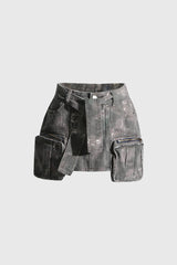 GREY CARGO MINISKIRT with POCKETS