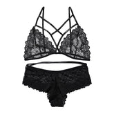 Traceless Lace Back No Steel Ring Lingerie Set