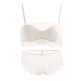 Dessous-Set für Mädchen aus natürlicher Seide mit Spitzenbesatz