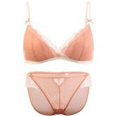 Dünnes, gepolstertes Dessous-Set aus Spitze