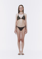 Bikini de dos piezas con tiras y estampado del Día de la Independencia