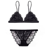 Bügelloses, ultradünnes, atmungsaktives Dessous-Set aus Spitze