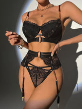 Engraved Hardware Lace Lingerie Set