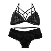 Dessous-Set aus Spitze mit überkreuzten Trägern