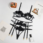 3-teiliges Dessous-Set aus Spitze