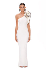 Geblümtes Maxikleid mit Neckholder - Weiß