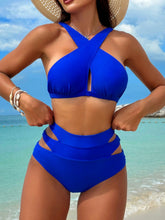 Bikini dividido de color sólido