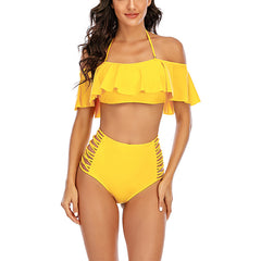 Off-The-Shoulder Ruffled Two-Piece Beach Bikini