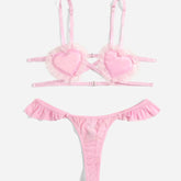 Cute Sling Lace Trim Lingerie Set