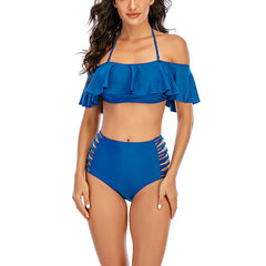 Off-The-Shoulder Ruffled Two-Piece Beach Bikini